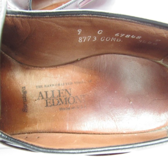 Allen Edmonds Mens Size 9 C Saratoga Loafers Burgundy Patent Leather Dress Shoes main image 6